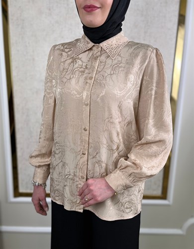 Yaka Süslemeli Gömlek 3266