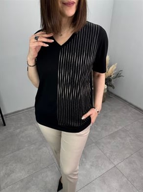 Taşlı Viscon Penye Bluz 3431