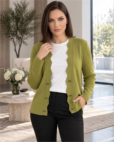 Zigzag Desen Triko Hırka Ceket 3986