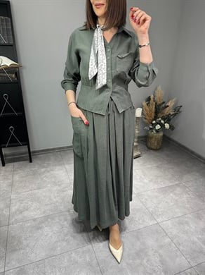 Kupra Kumaş İkili Etekli Takım 3243