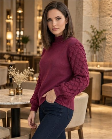 Kol Detaylı Triko Bluz 4049
