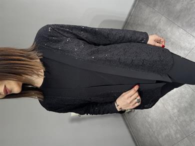 Pul Payet Dantel Ceketli Takım 3074