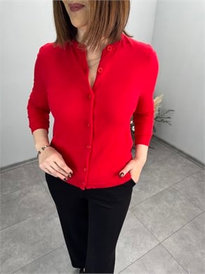 Sıfır Yaka Basic Triko Hırka 4016