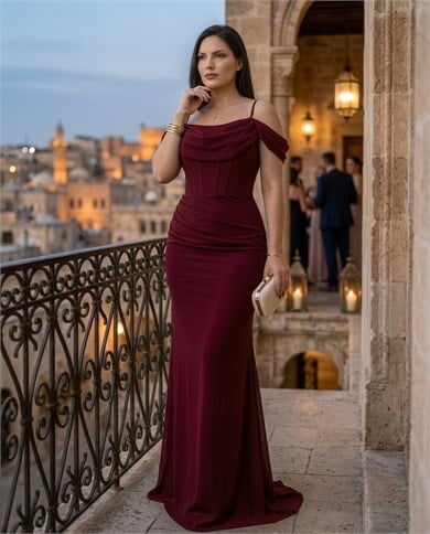 Şifon Abiye Elbise 3764
