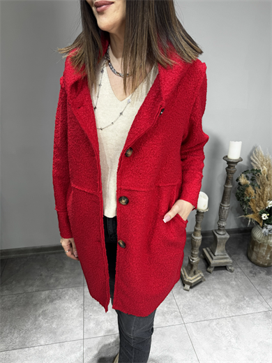 Düğmeli İthal Keçe Kaban 2649