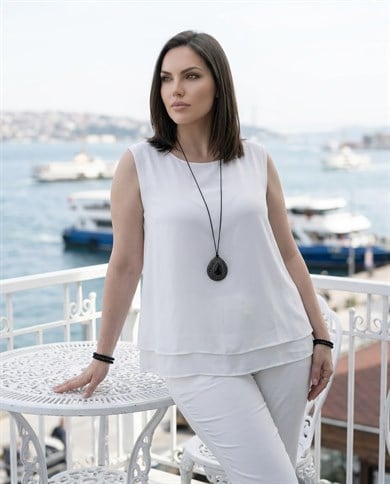 Çift Kat Şifon Bluz 3592