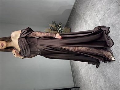 Straplez Saten Abiye Elbise 3217