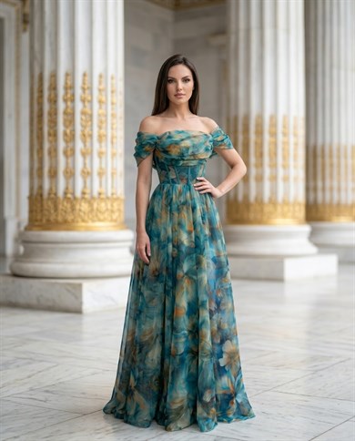 Organze Abiye Elbise 3549