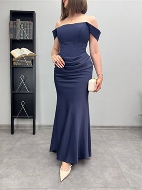 Krep Saten Abiye Elbise 3672