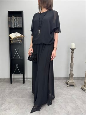 Kristal Taş Detaylı İçi Astarlı Şifon Abiye Takım 3352