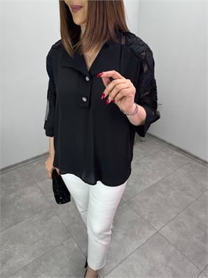Queen Krep Tasarım Bluz 3821