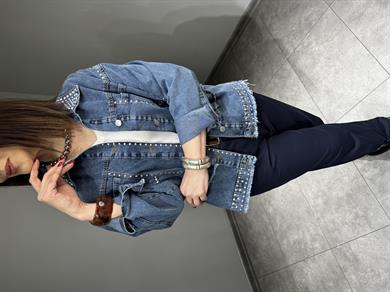 Trok Baskılı Kot Ceket 3073