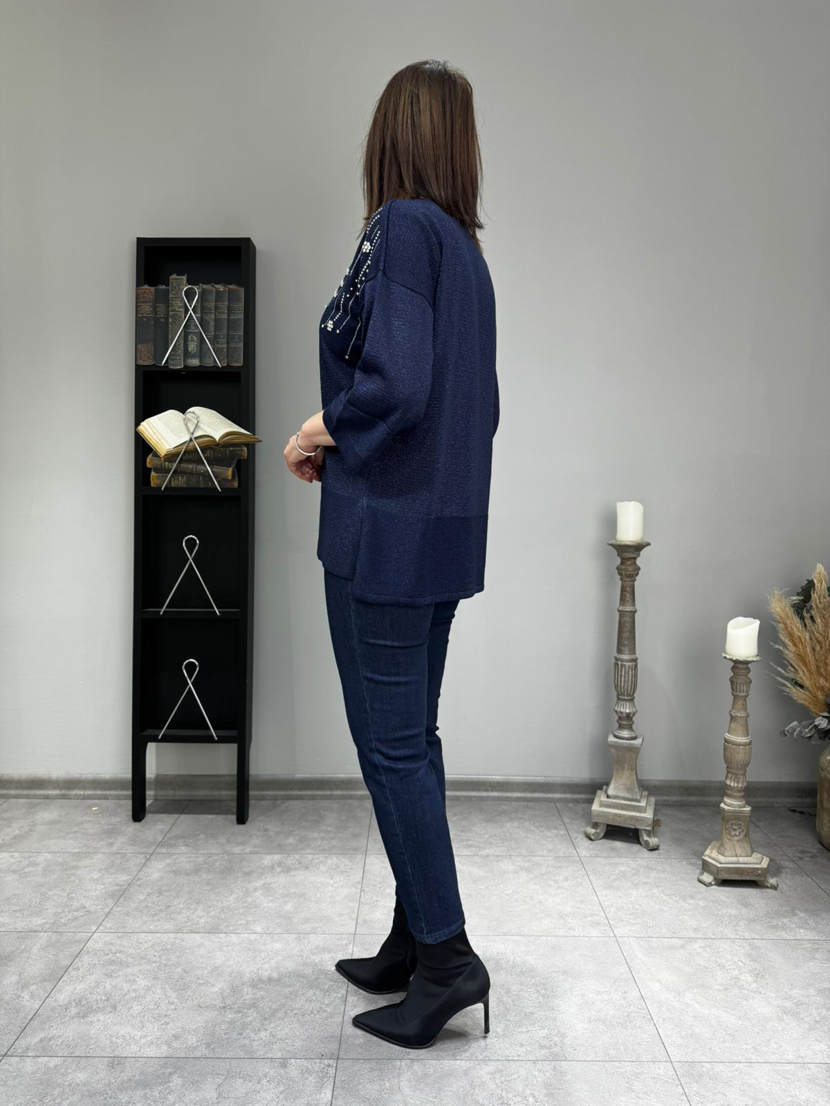 Omuzu Taşlı Simli Triko 3108 · 11