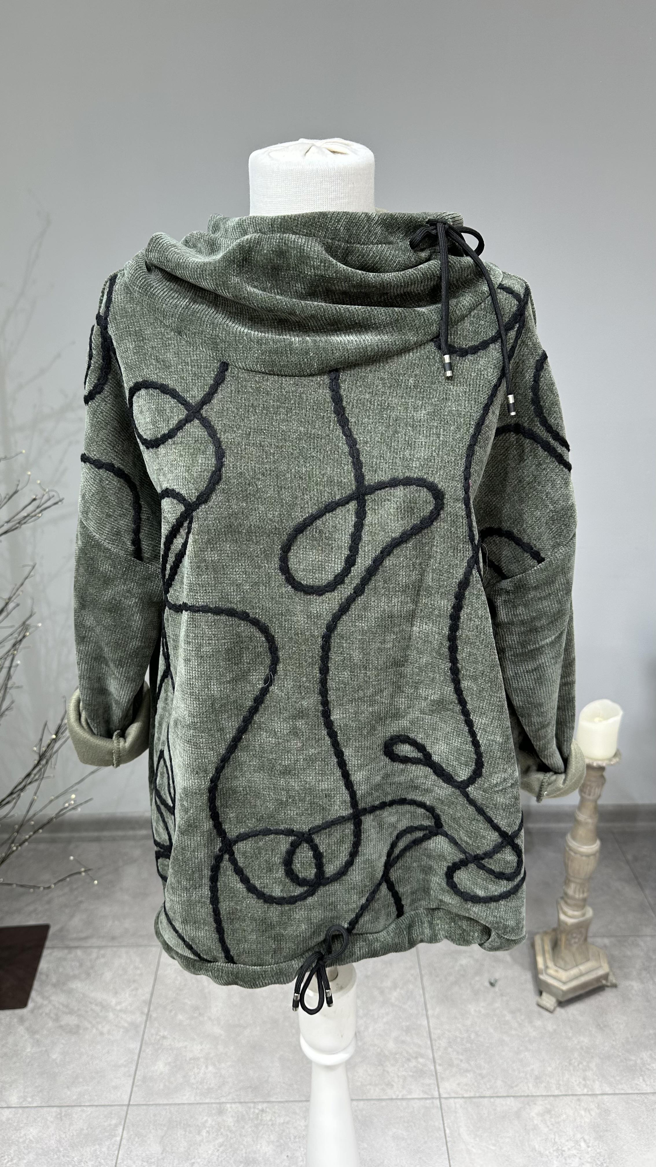 Rafya Desen İthal Kadife Sweat 2846 · 2