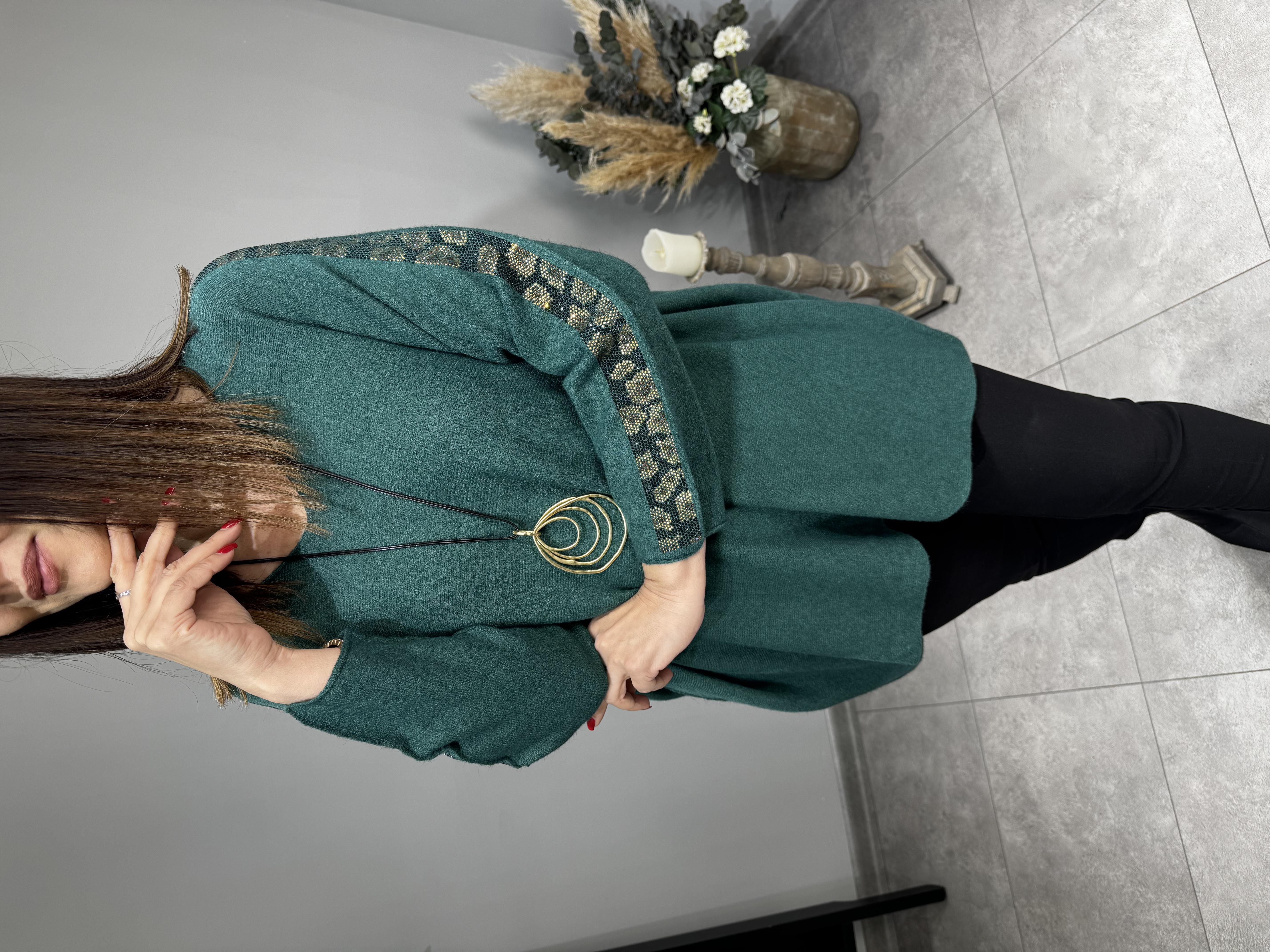 Leopar Taşlı V Yaka İthal Triko 2941 · 6
