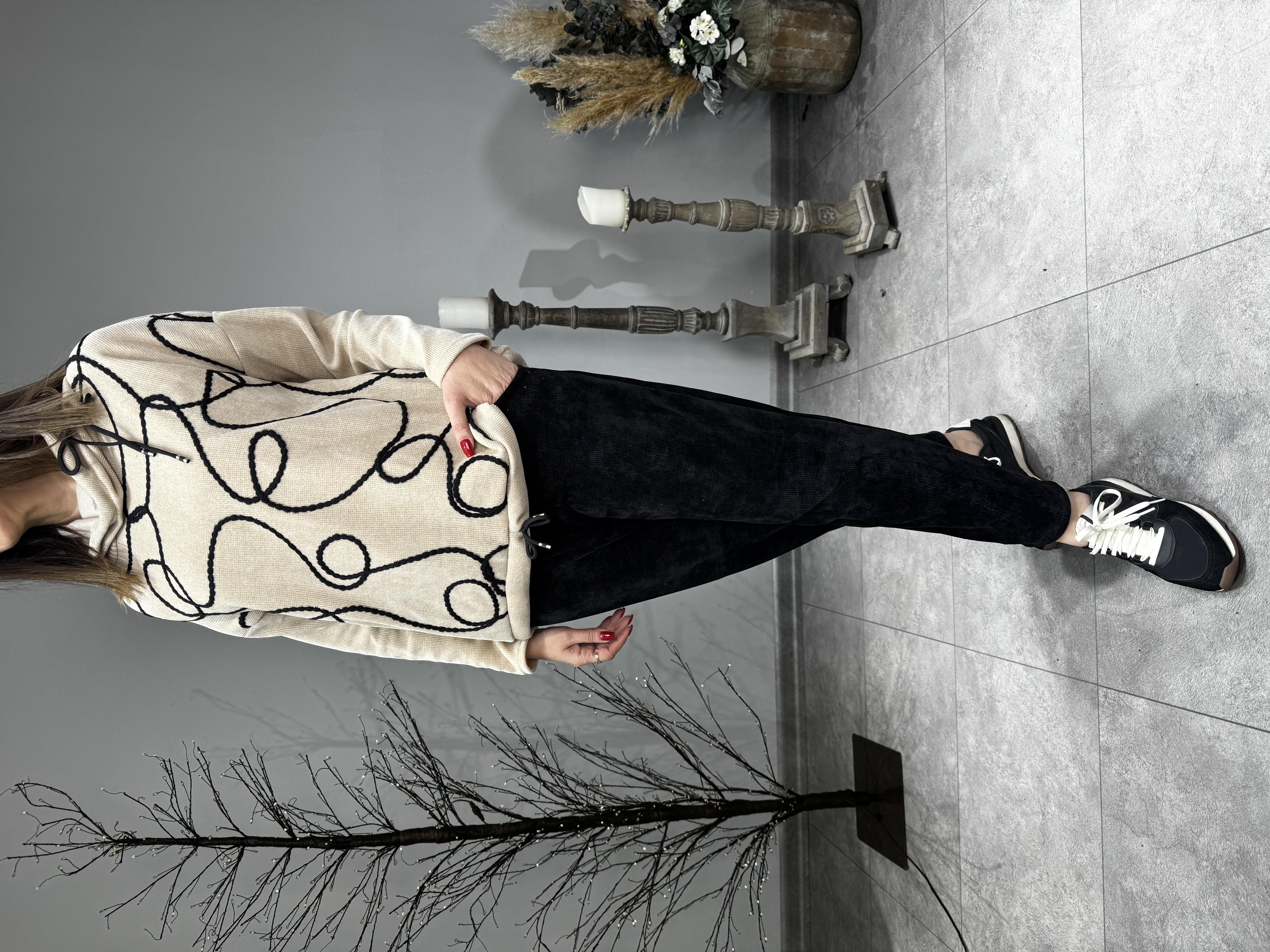 Rafya Desen İthal Kadife Sweat 2846 · 9