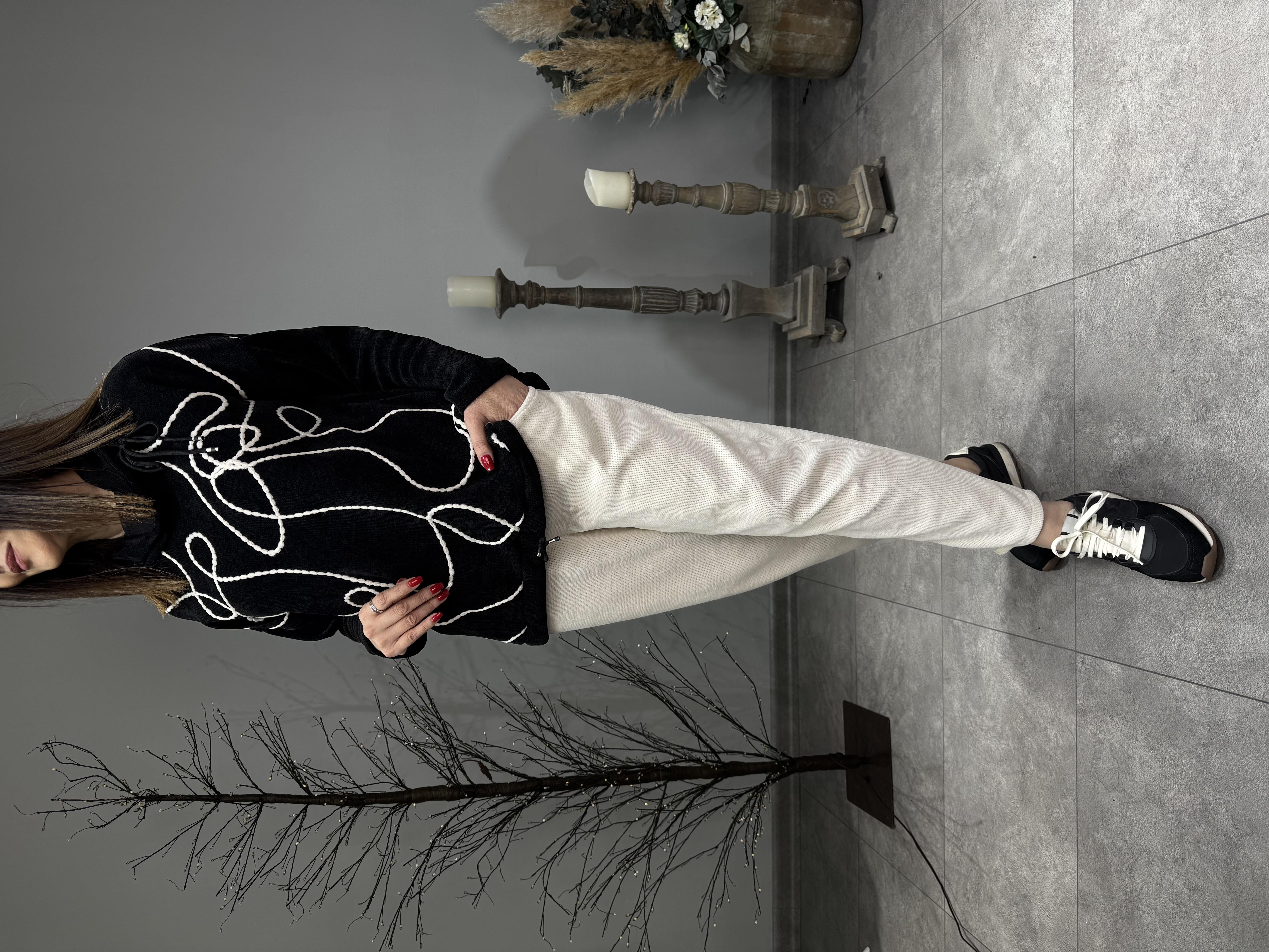 Rafya Desen İthal Kadife Sweat 2846 · 6