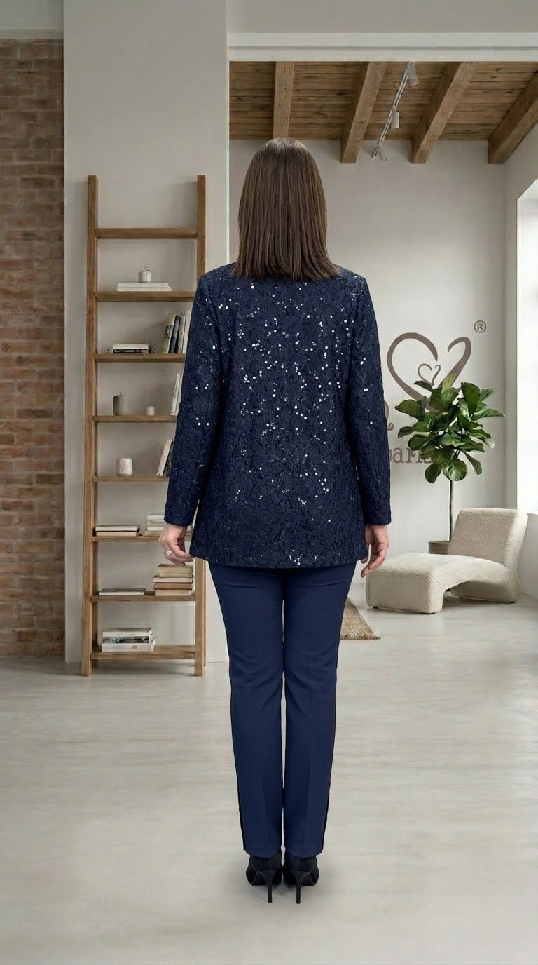 Pul Payet Dantel Ceketli Takım 3074 · 20