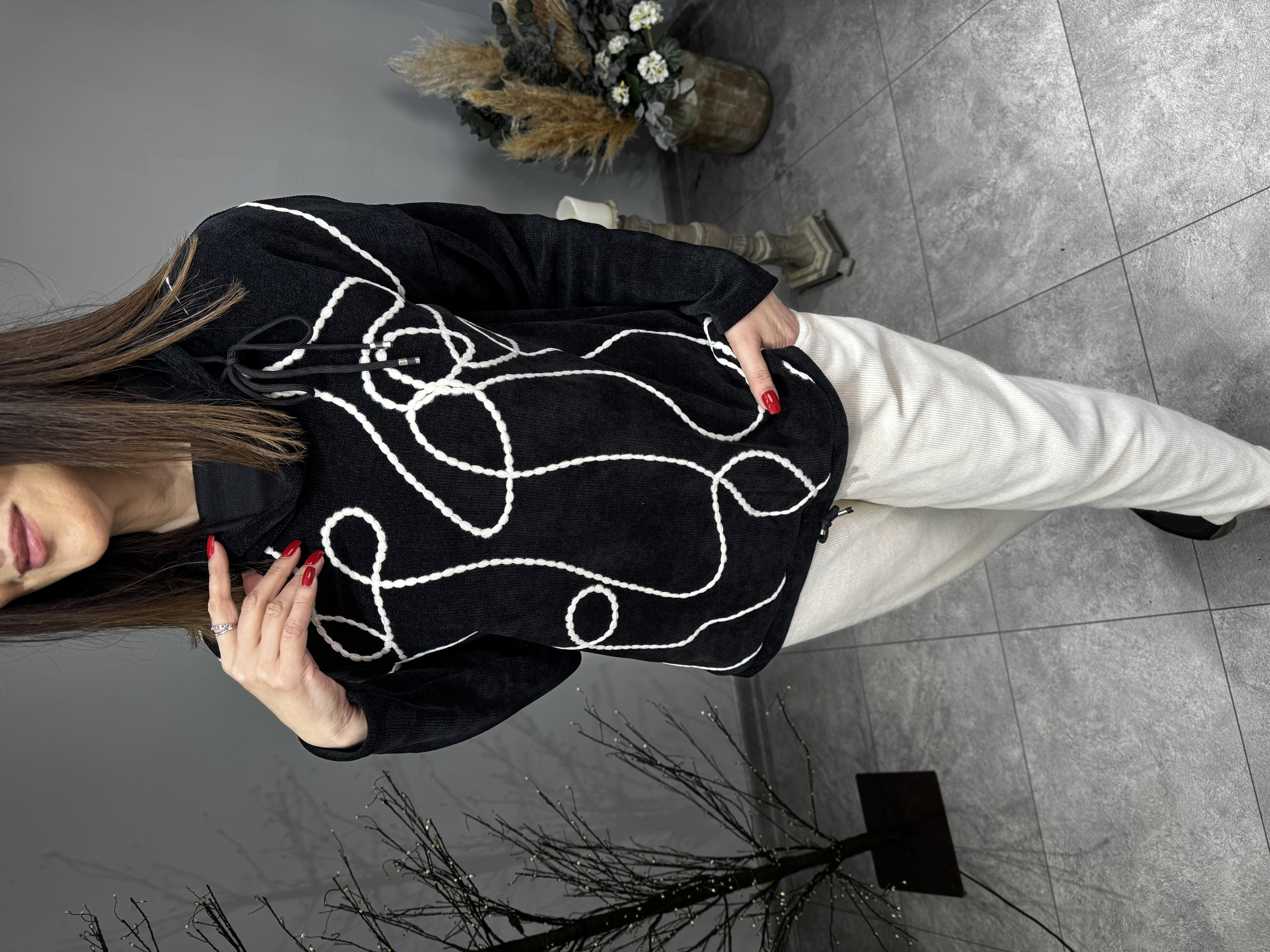 Rafya Desen İthal Kadife Sweat 2846 · 4