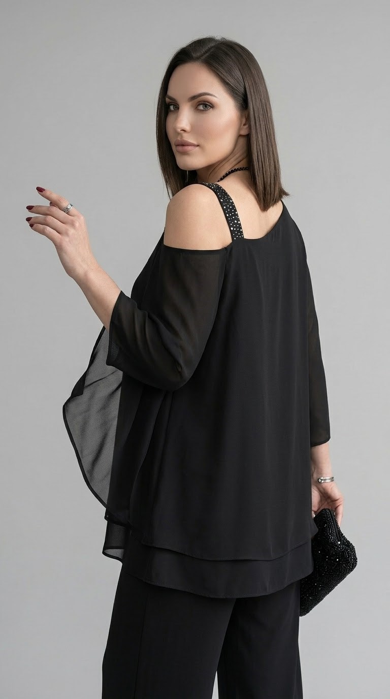 Çift Kat Tasarım Şifon Tunik 3098 · 14