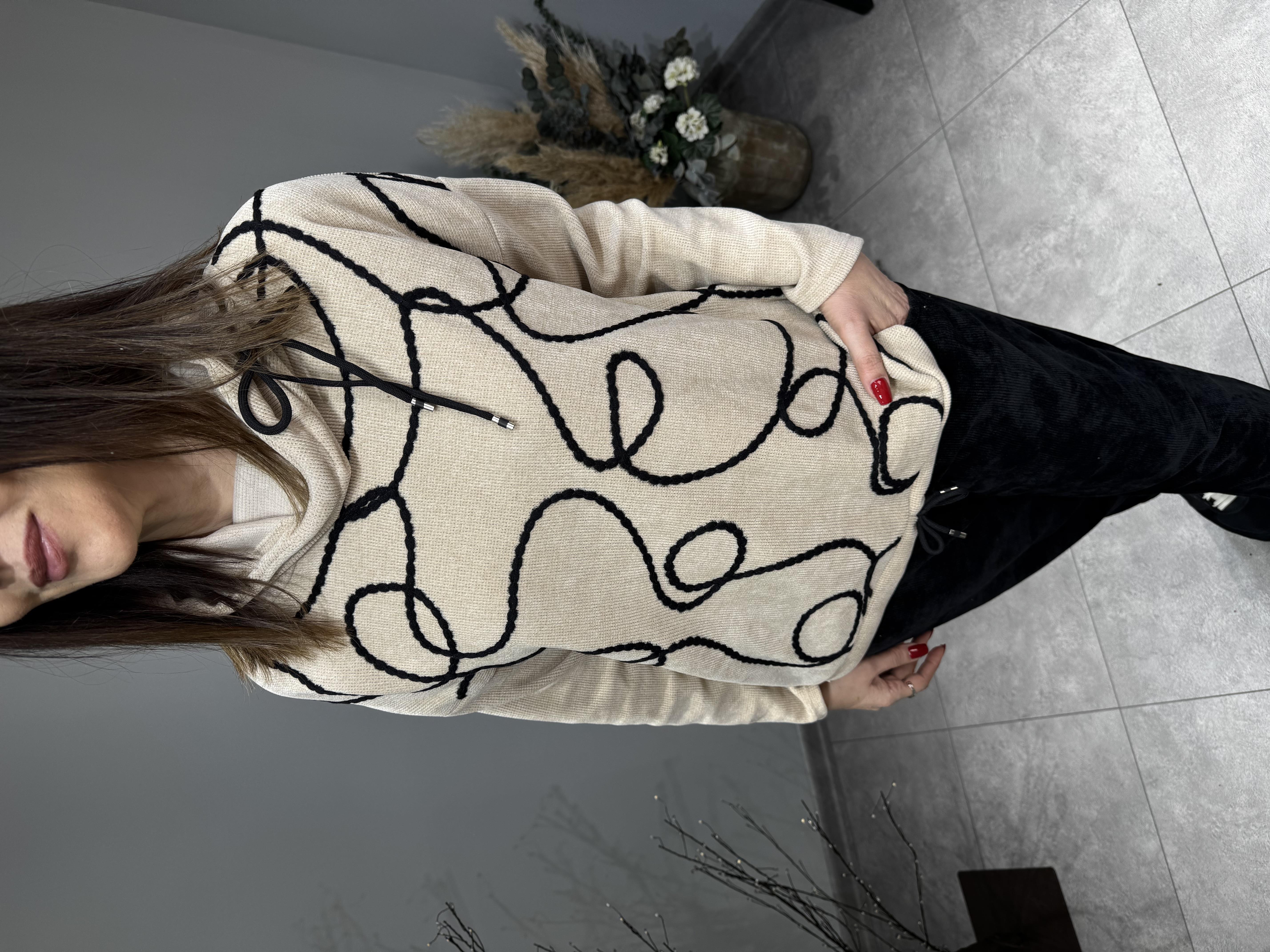 Rafya Desen İthal Kadife Sweat 2846 · 8