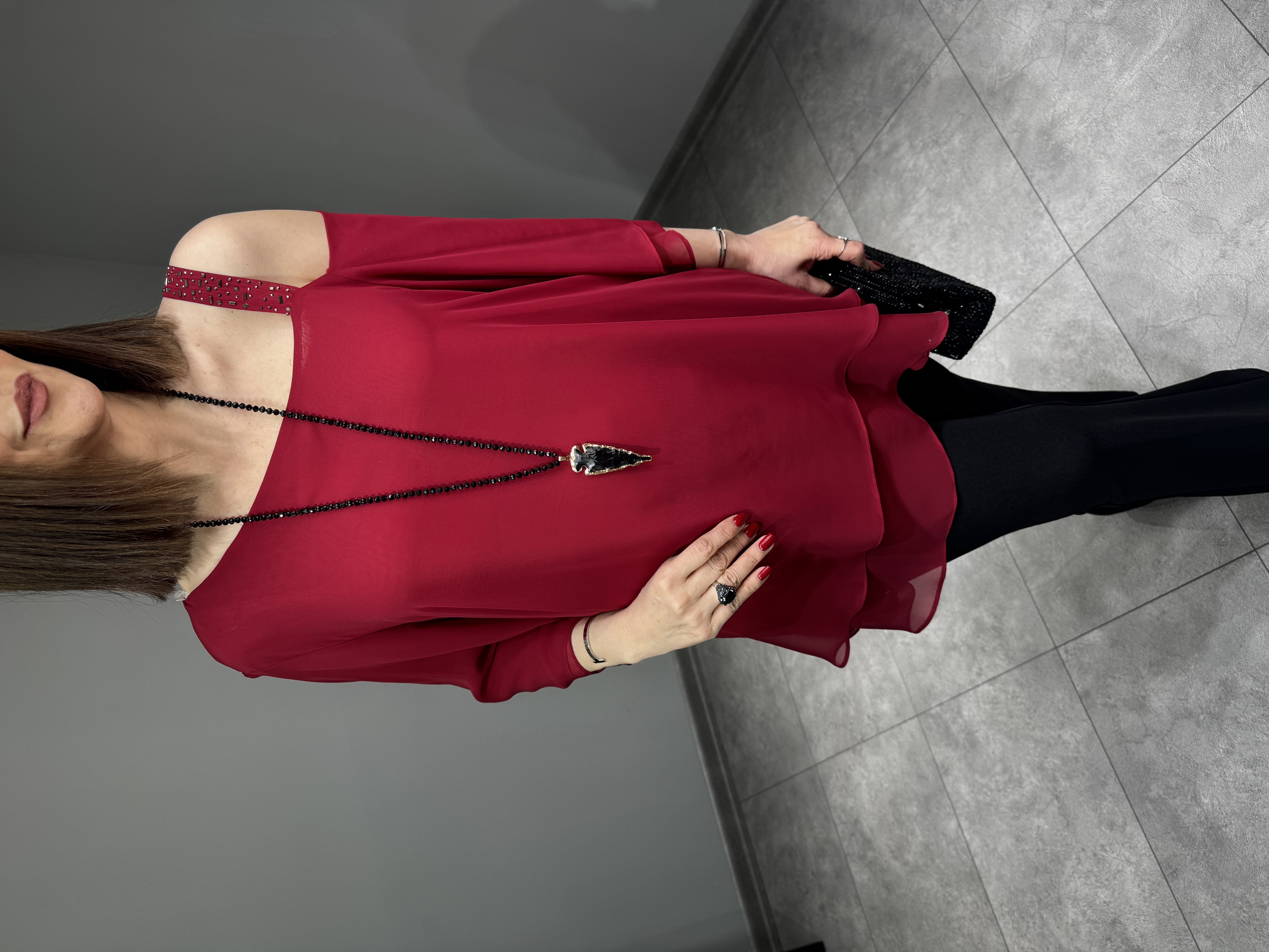 Çift Kat Tasarım Şifon Tunik 3098