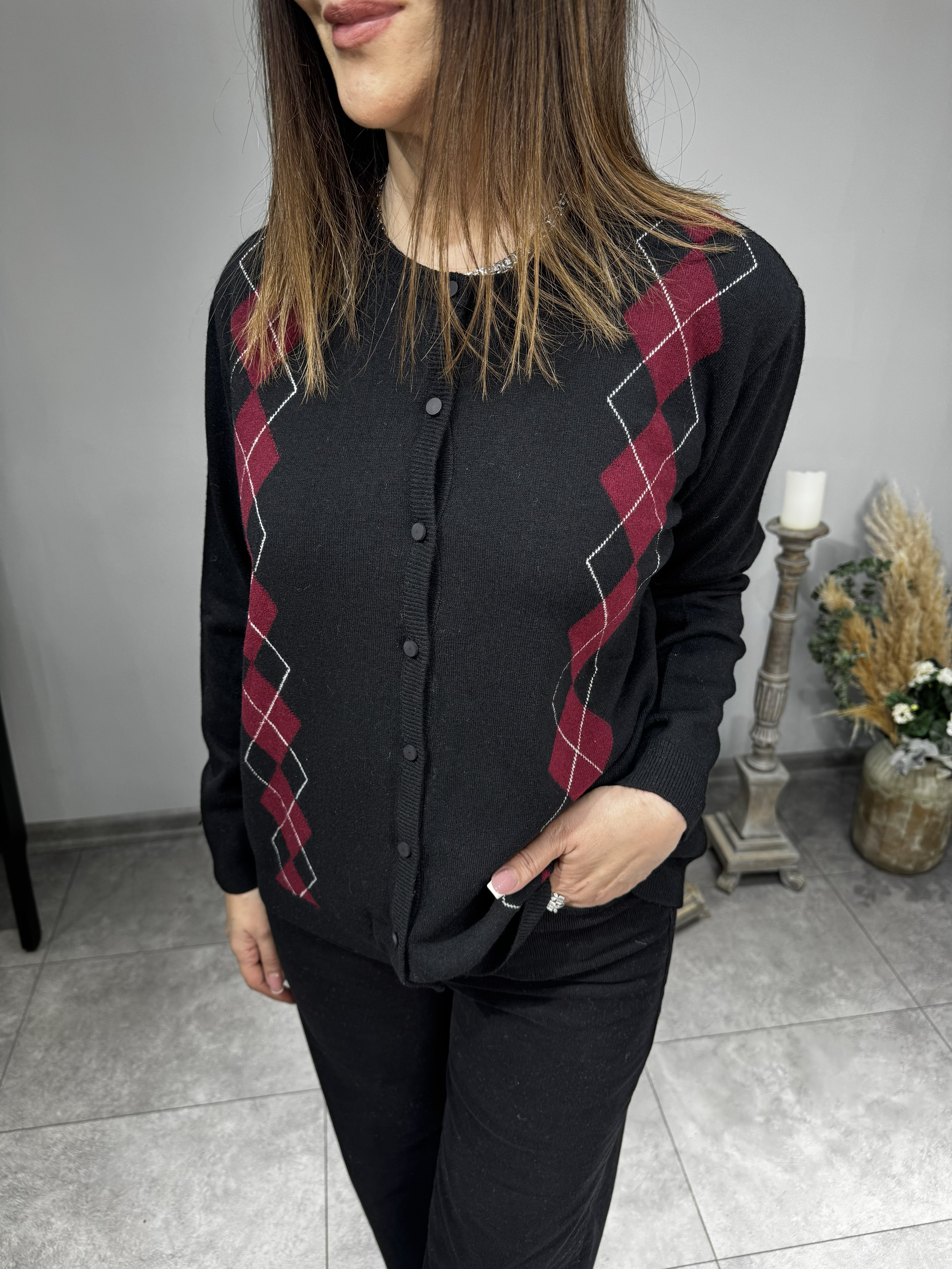 Baklava Desen Yün Triko Hırka 2685 · 15