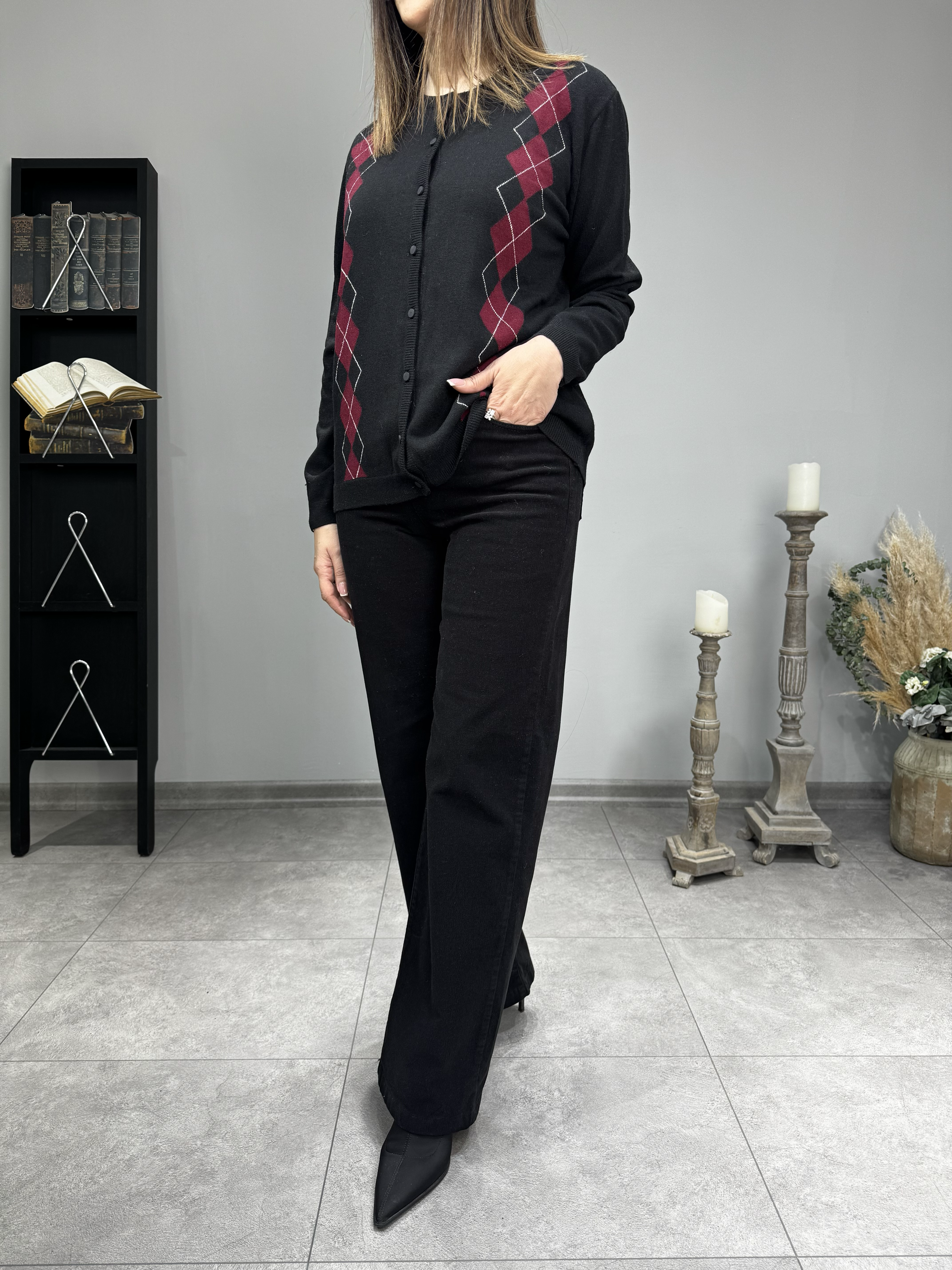 Baklava Desen Yün Triko Hırka 2685 · 16