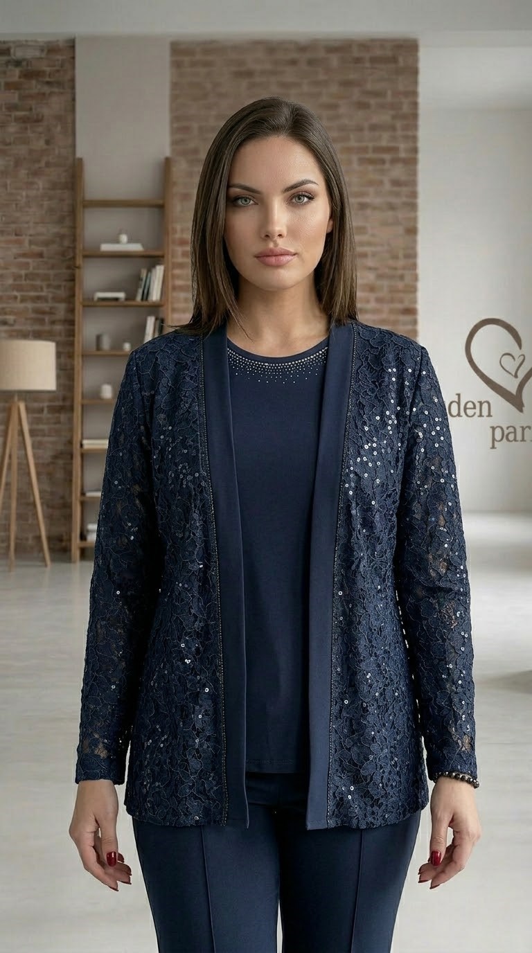 Pul Payet Dantel Ceketli Takım 3074 · 21