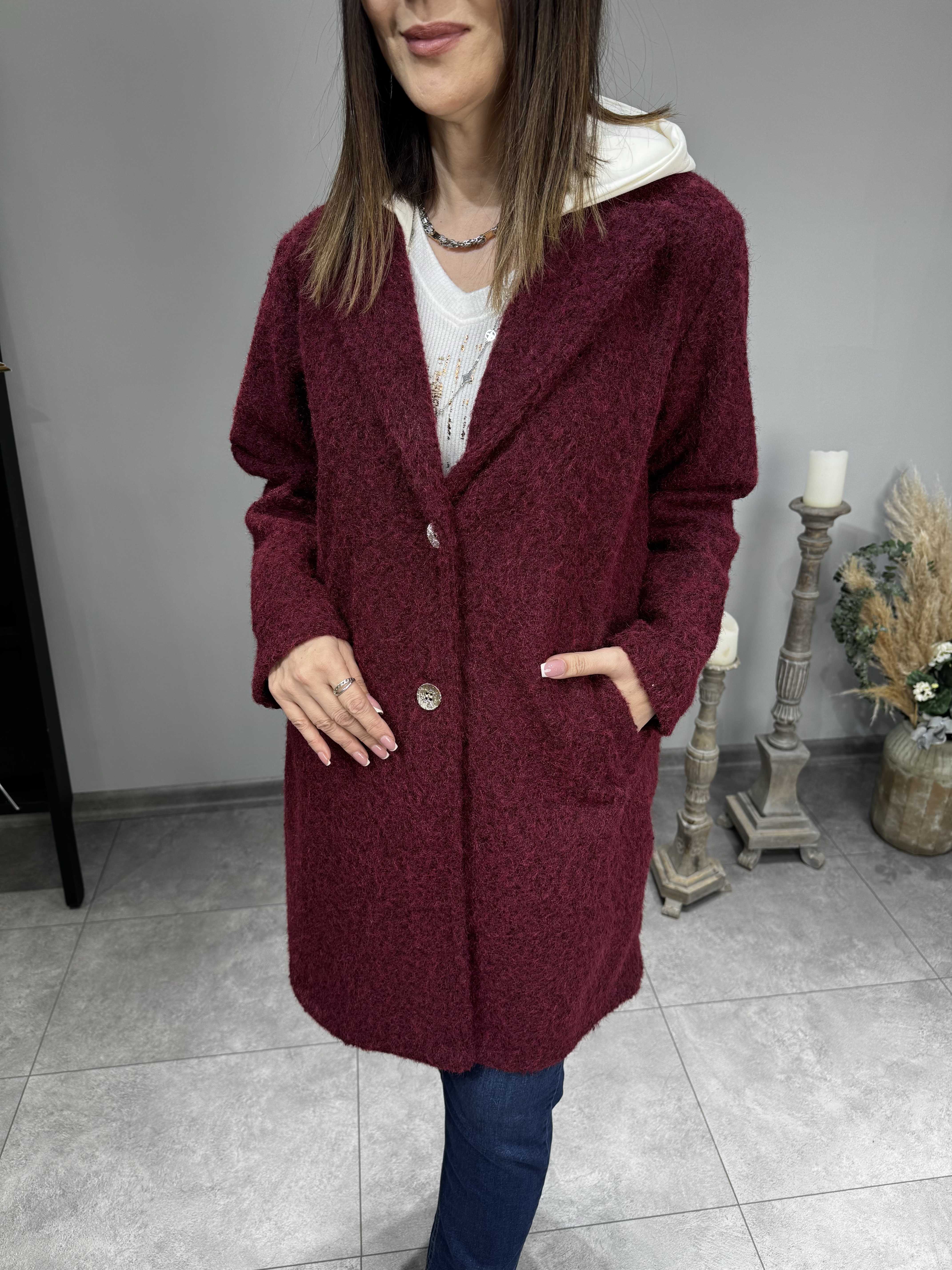 Çift Renk İthal Keçe Kaban 2655