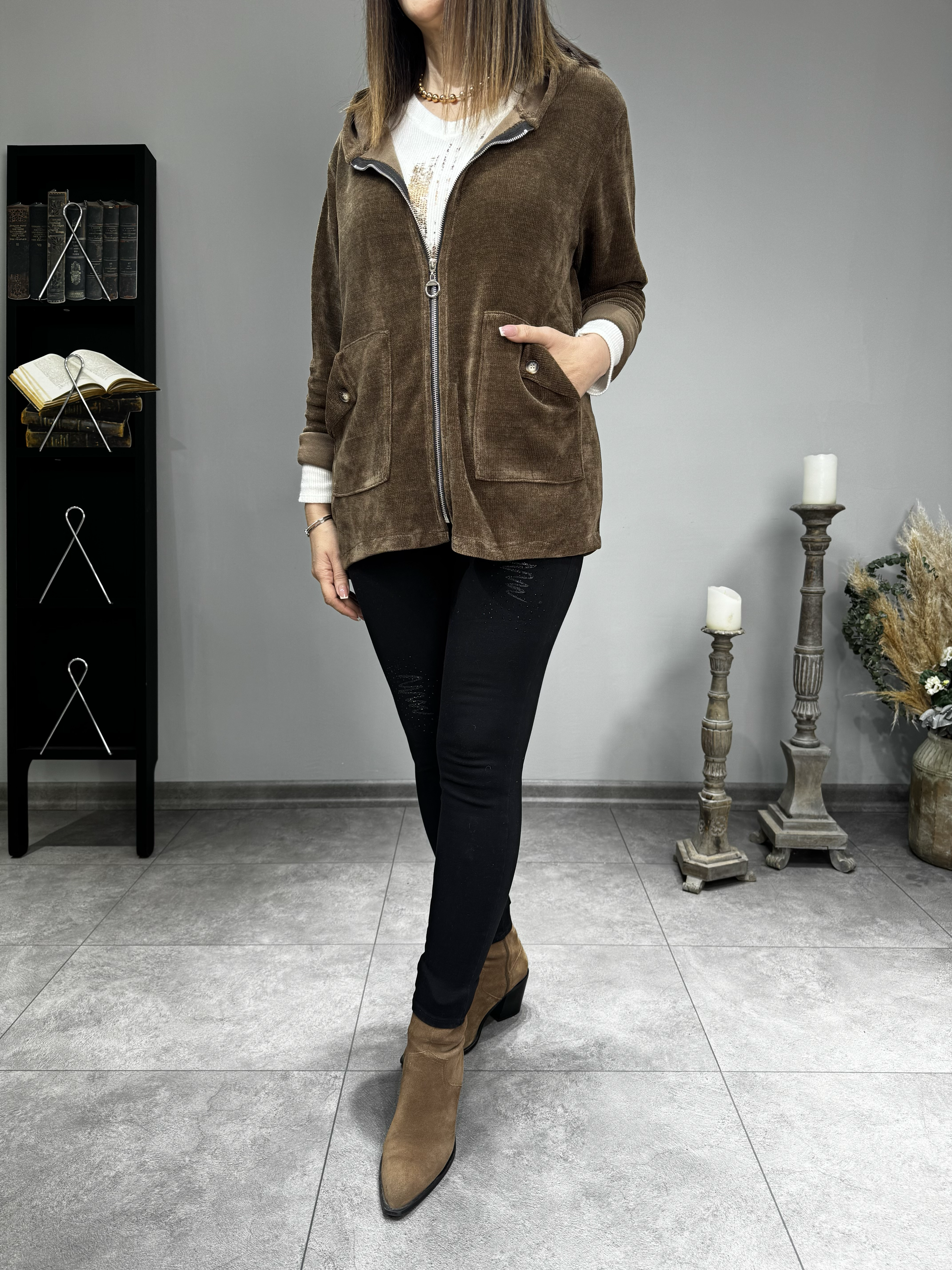 Fermuarlı İthal Kadife Ceket 2699 · 6