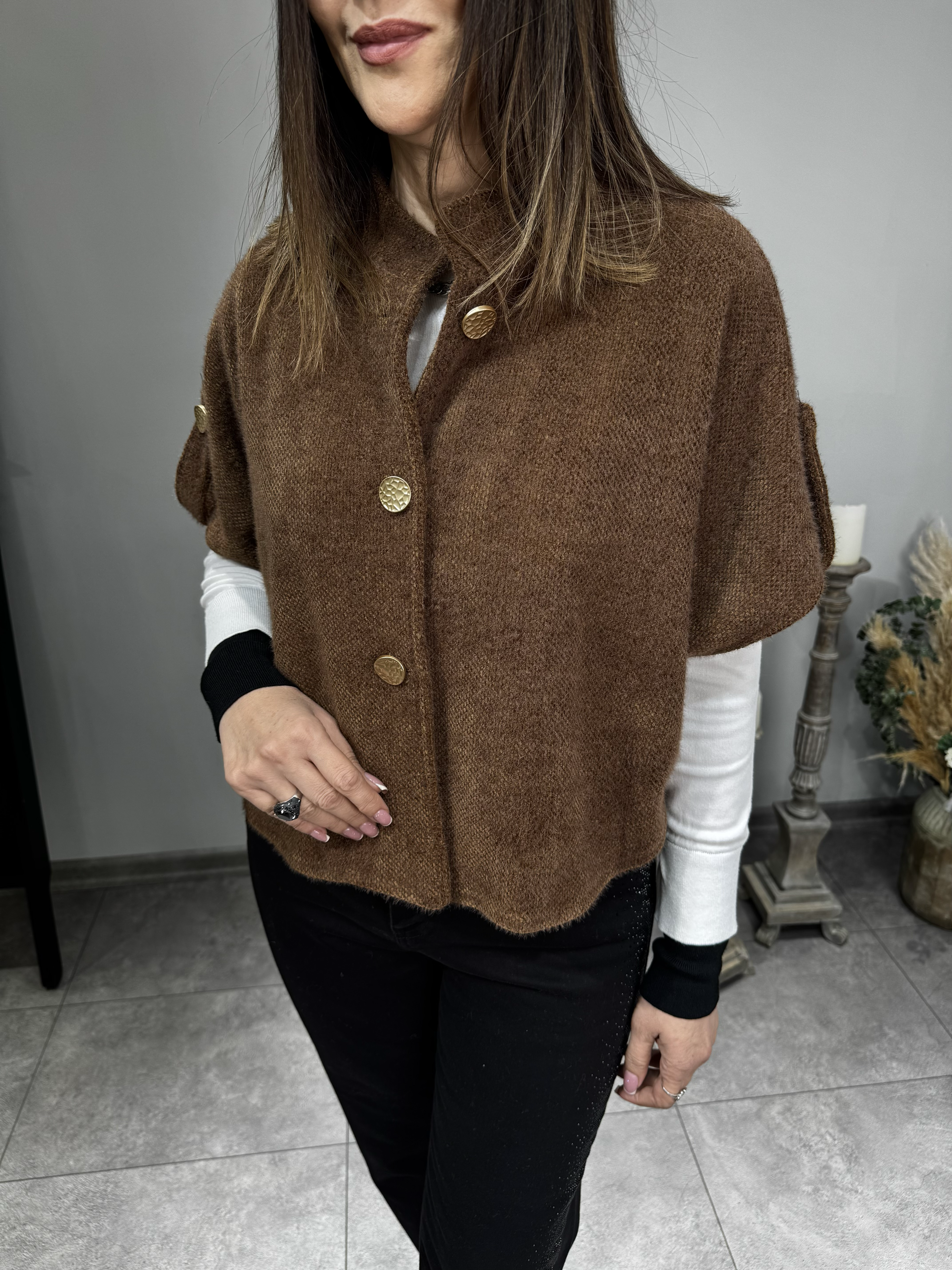 Gofreli Angora İthal Kısa Kol Ceket 2634 · 2
