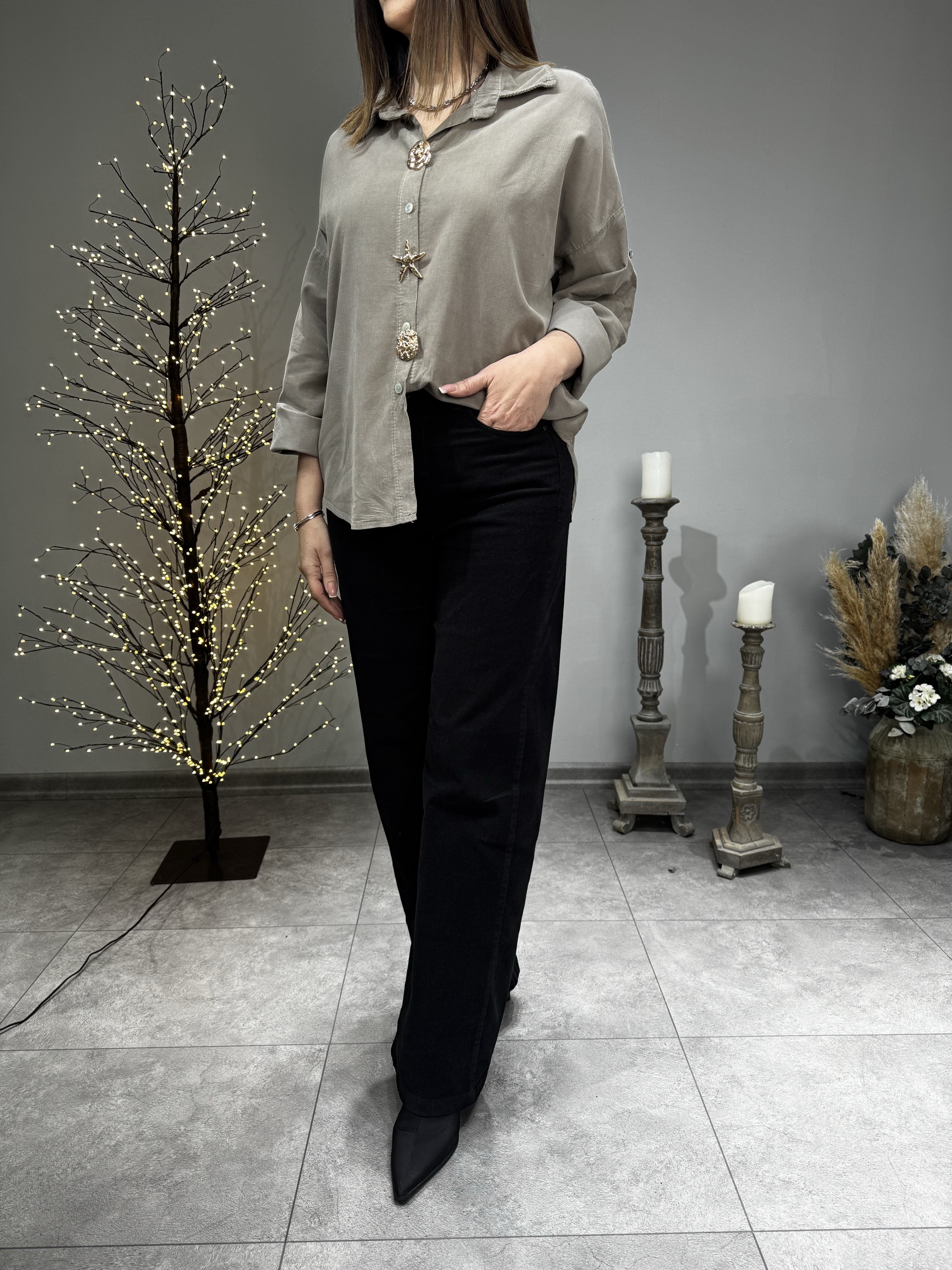 İnce Fitilli Kadife İthal Gömlek 2778 · 5