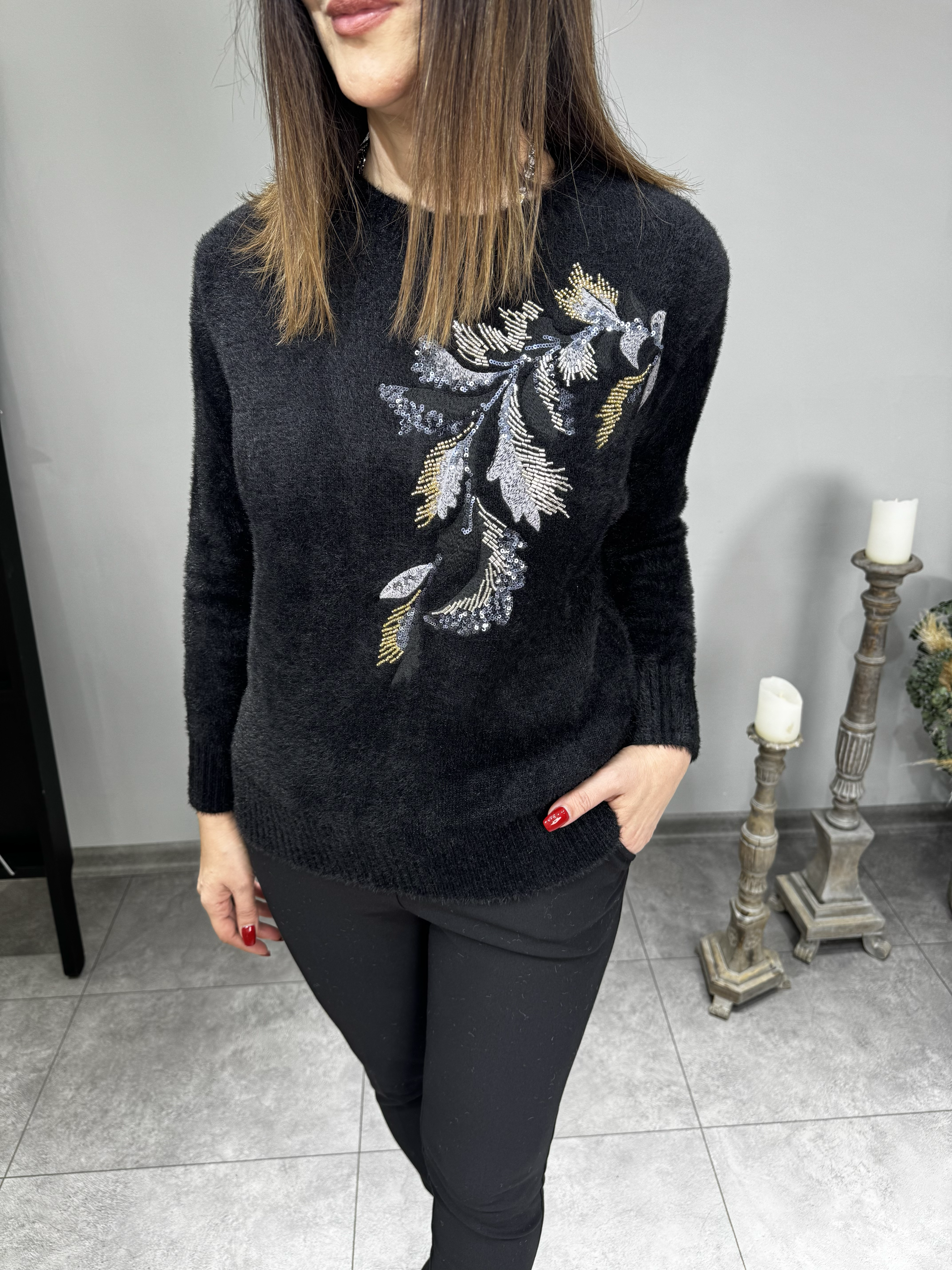 İşlemeli Yerli Angora Triko 2618 · 14