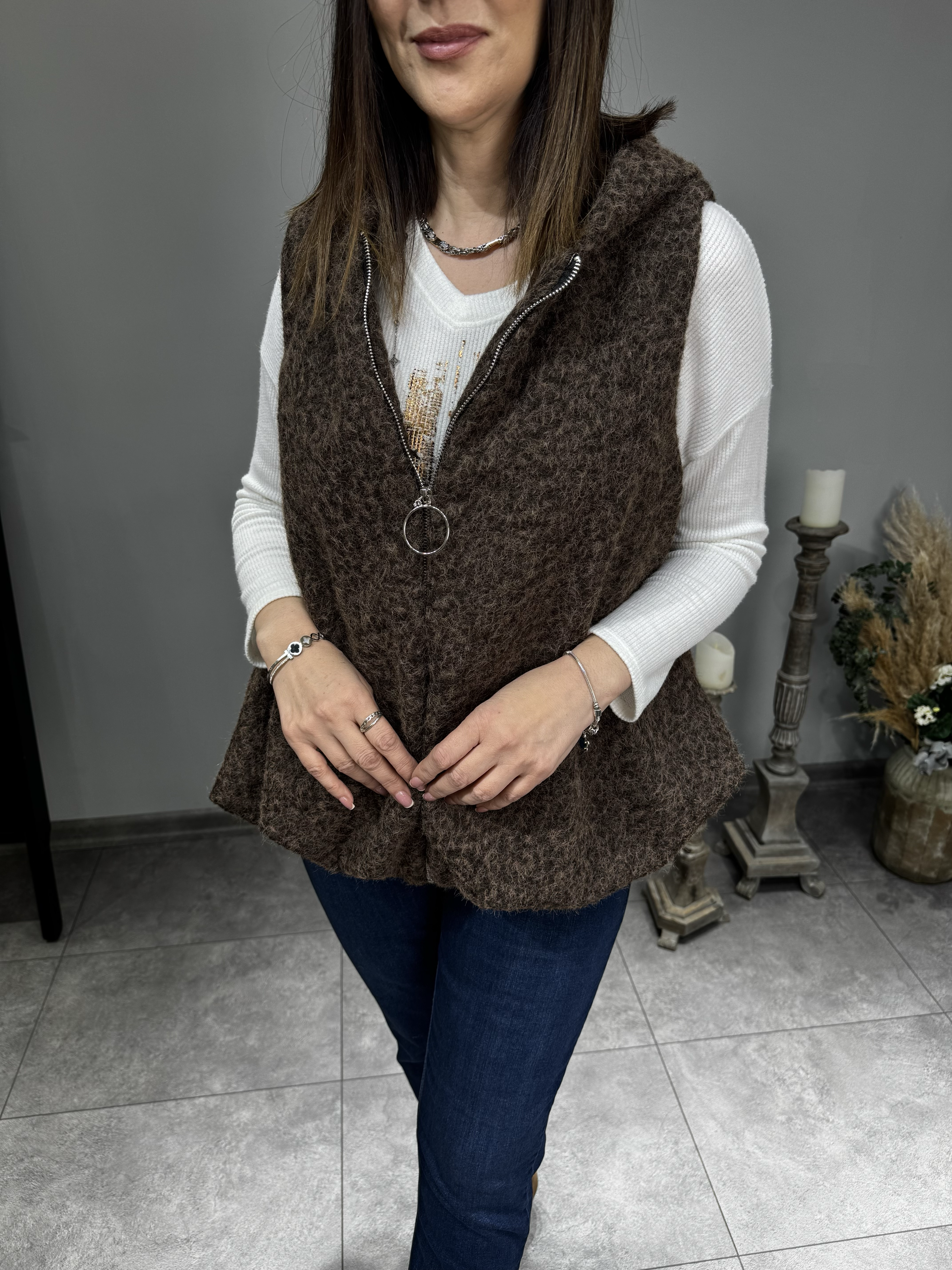 İthal Keçe Tasarım Yelek 2656 · 2