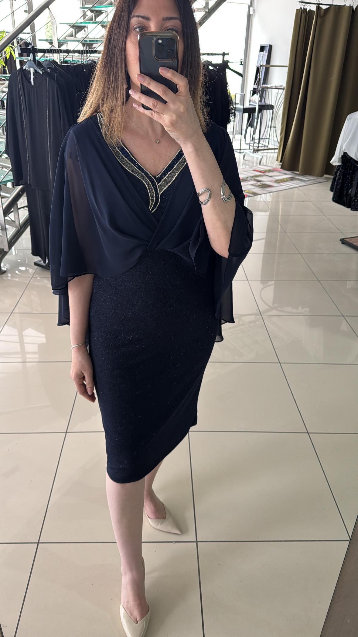 Kristal Taş Detaylı Simli Abiye 7268