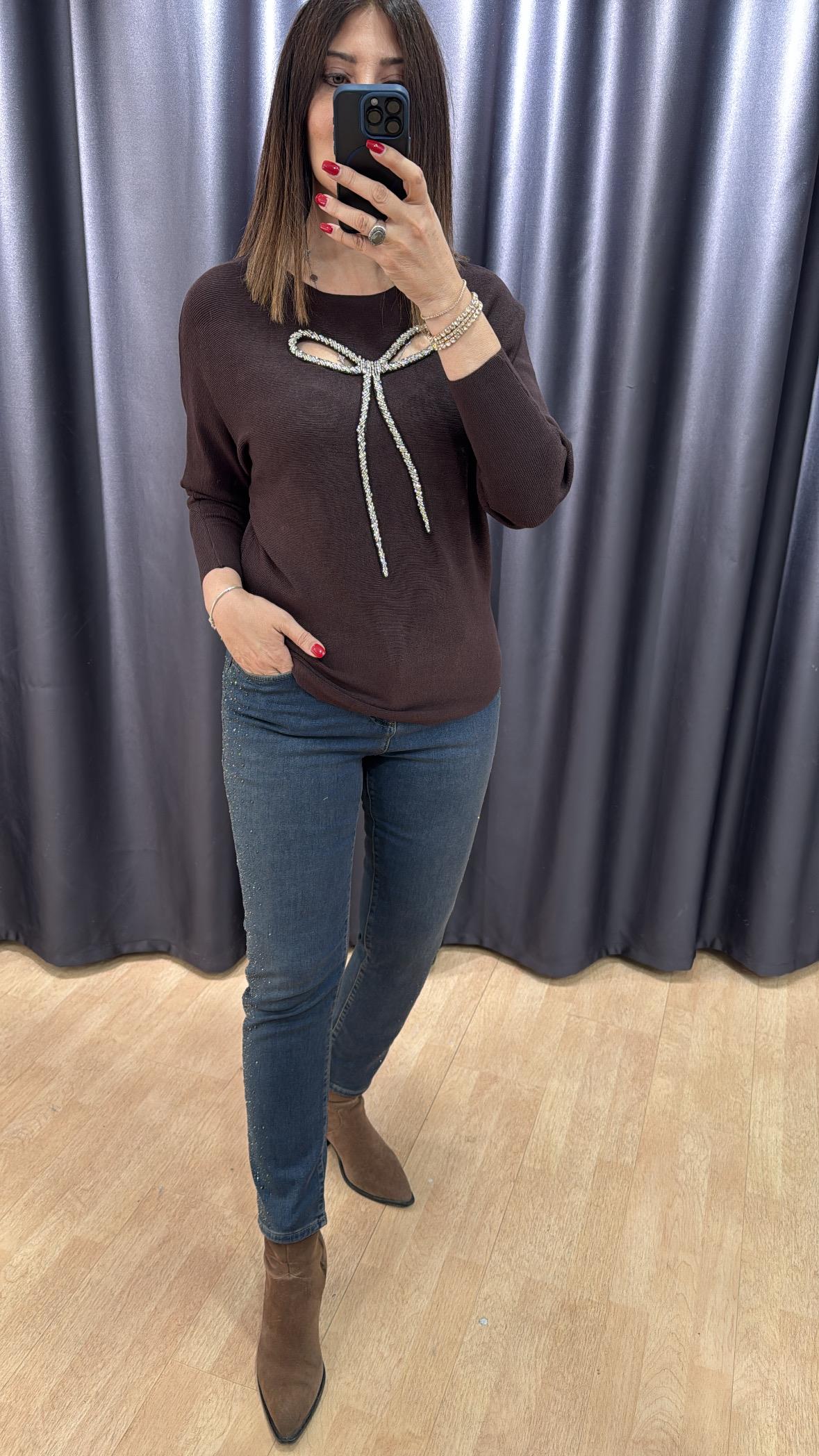 Kristal Taşlı Triko Kazak 2388 · 7