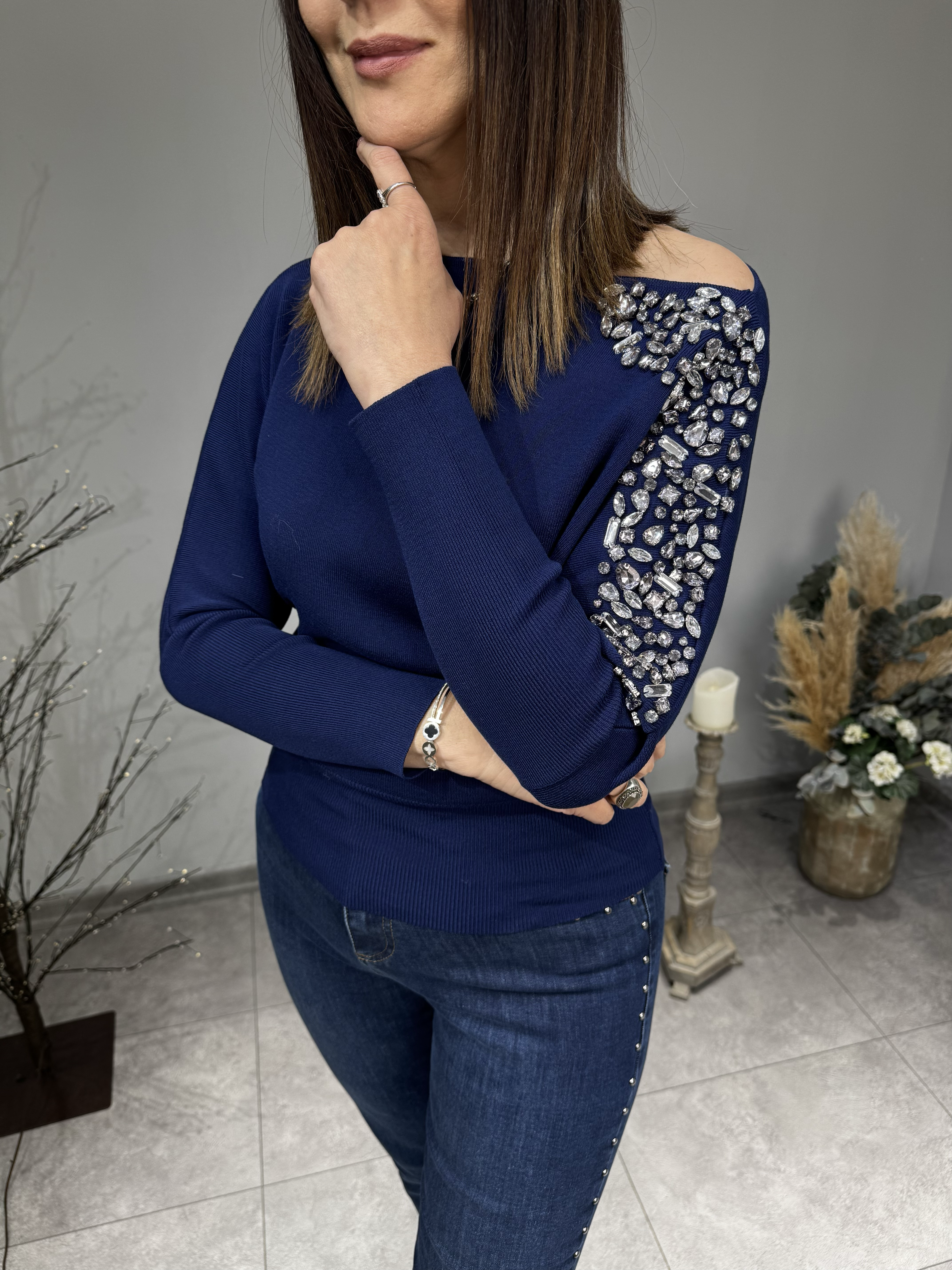 Omuzu Taşlı Yarasa Kol Triko 2725 · 12