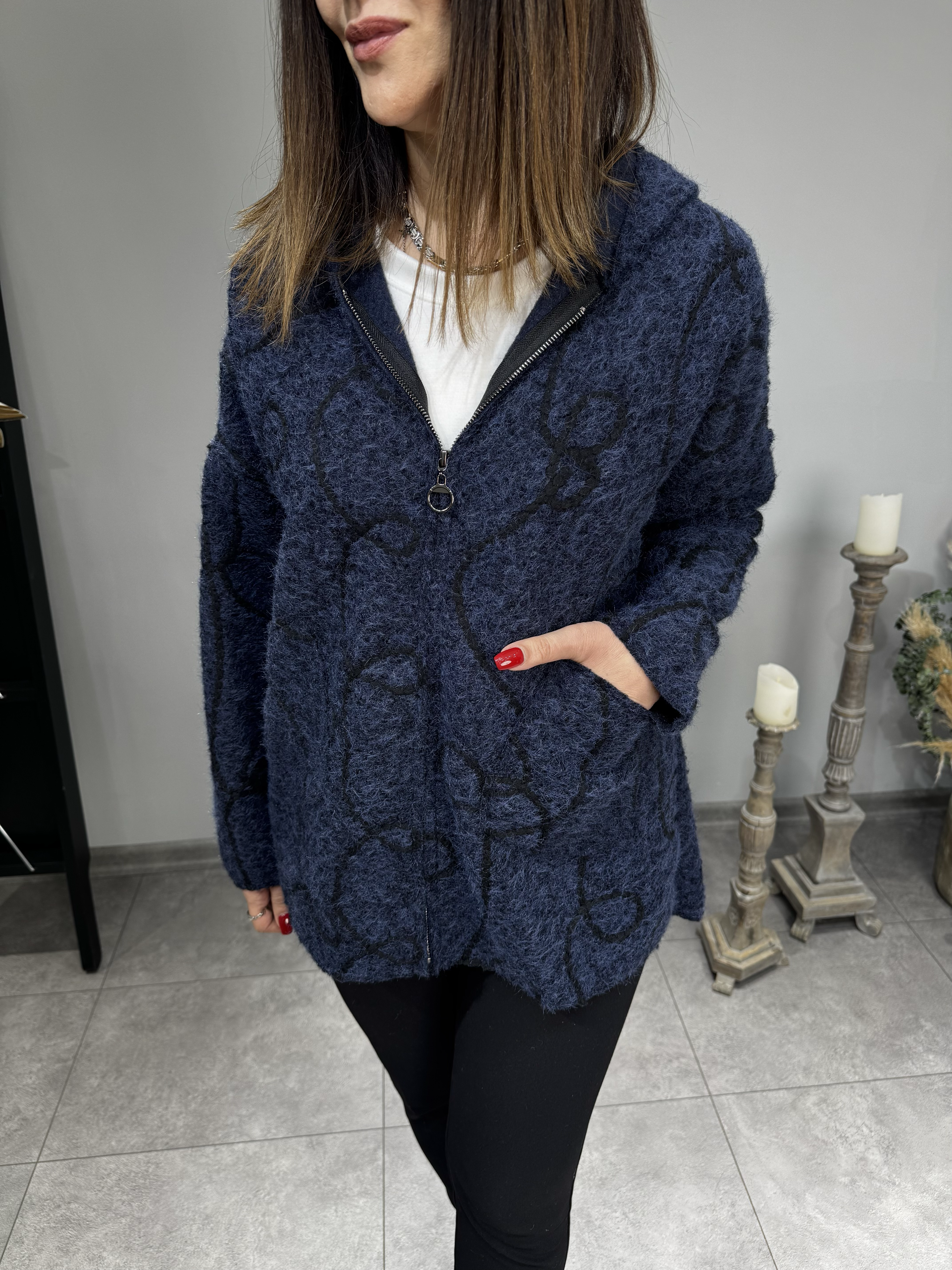 Rafya Desen Keçe İthal Hırka Ceket 2625 · 7