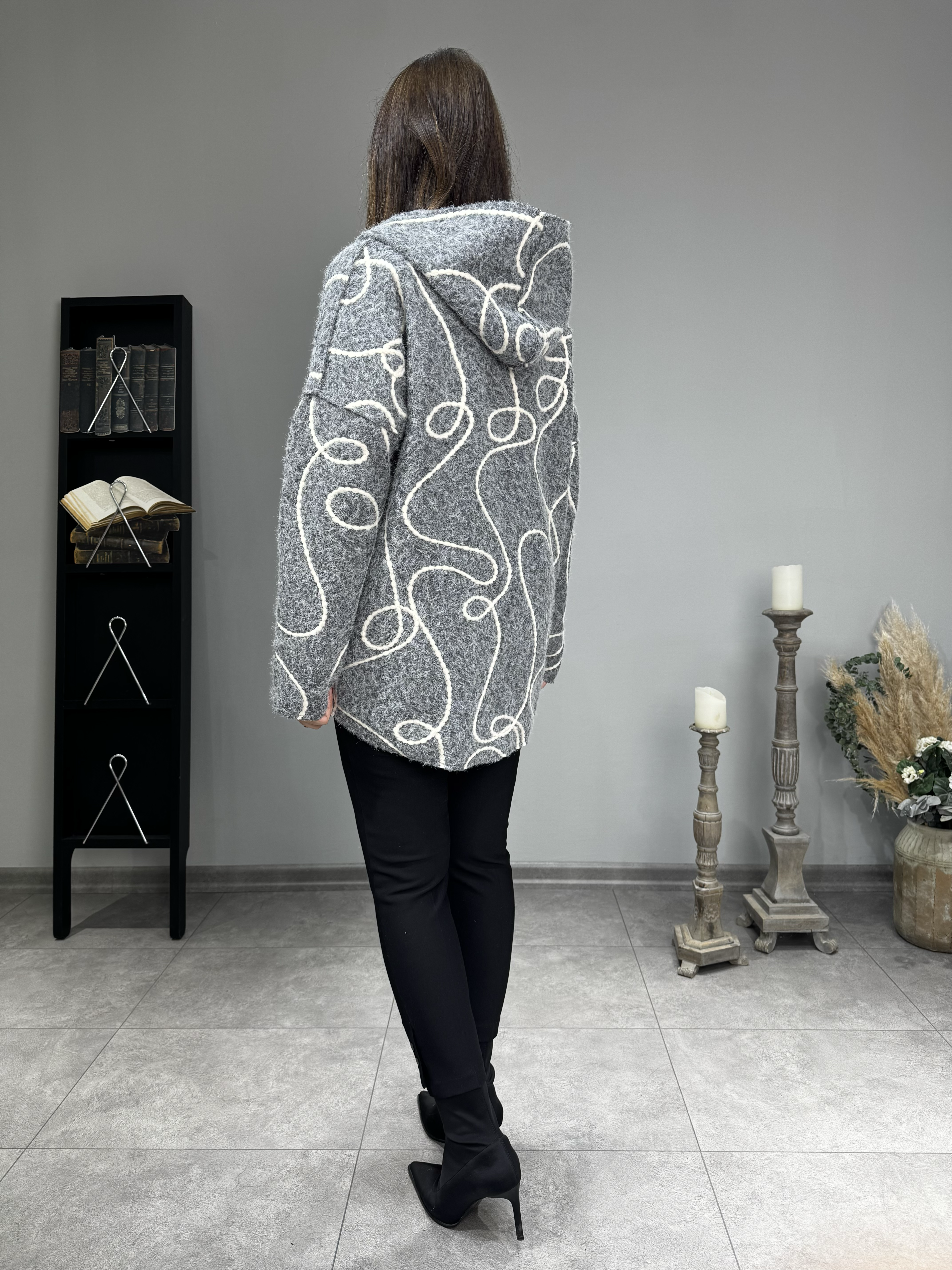 Rafya Desen Keçe İthal Hırka Ceket 2625 · 6