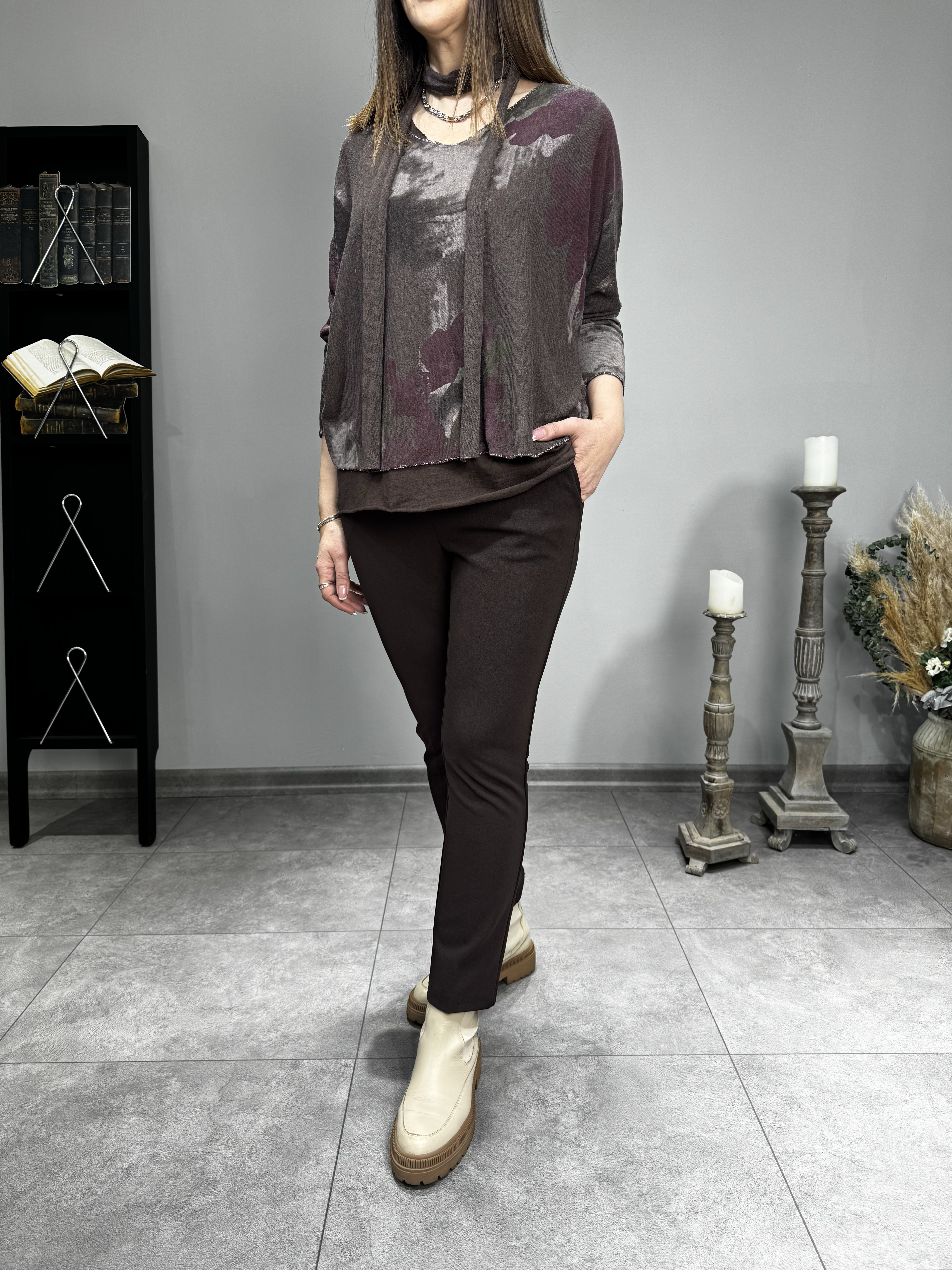 Sim Detaylı Fularlı İthal Bluz 2679 · 5