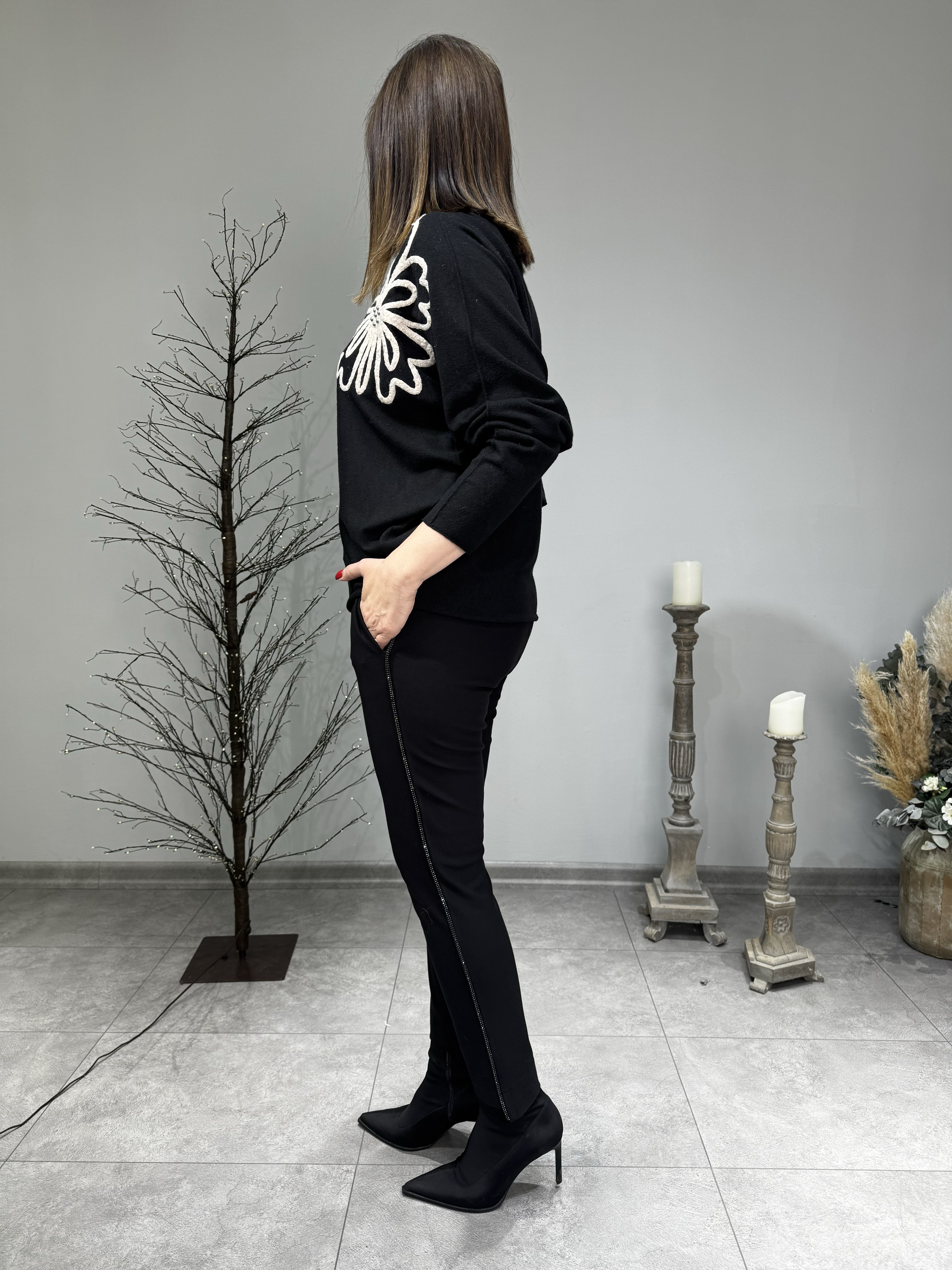 Yarasa Kol Taşlı İthal Triko 2785 · 8