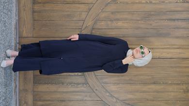 Aerobin Rahat Kalıp Lacivert Tesettür Takım Naino