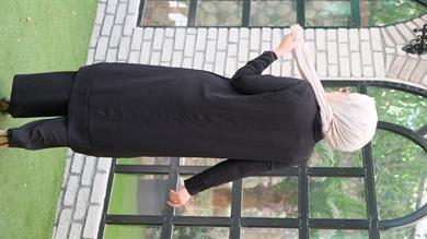 Aerobin Rahat Kalıp Siyah Tesettür Takım Naino