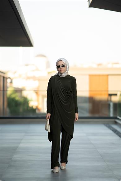 Asimetrik Drapeli Sandy Haki Yeşil Takım Guardian