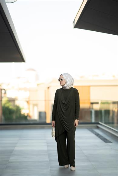 Asimetrik Drapeli Sandy Haki Yeşil Takım Guardian