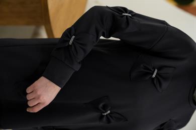 Fiyonklu Scuba Tunik Pantolon Antrasit Takım