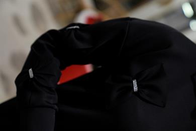 Fiyonklu Scuba Tunik Pantolon Siyah Takım