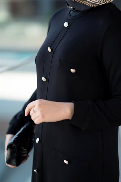 Günlük Şık Siyah Bambu Beyond Elbise