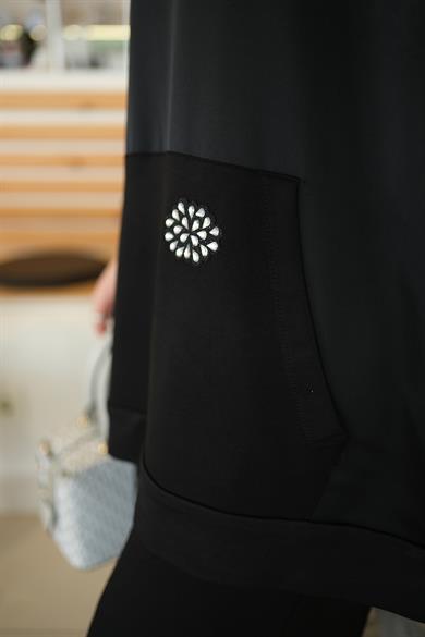 Kapüşonlu Rahat Bambu İki İplik İkili Takım Crystal